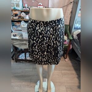 Banana Republic Silk Blend Cheetah‎ print skirt size 12 petite